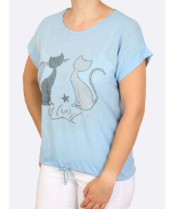 Alternative view of LEA H KISSA T-PAITA 1/2 Vaaleansininen