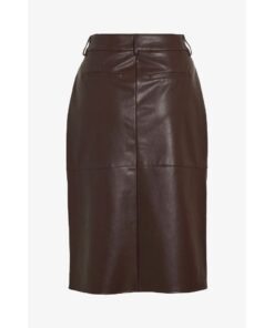 Alternative view of VILA VIDAGMAR HW MIDI COATED SKIRT COFFEE BEAN