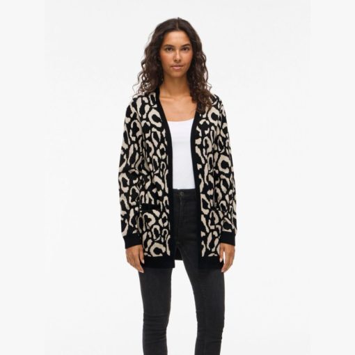 VILA VITIF OPEN L/S KNIT CARDIGAN Musta - Image 2