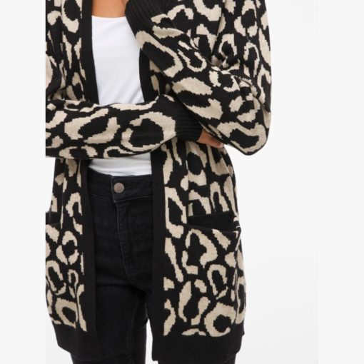 VILA VITIF OPEN L/S KNIT CARDIGAN Musta - Image 3