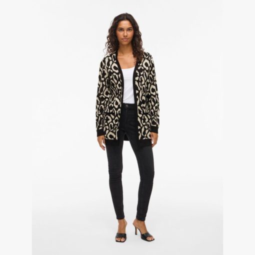 VILA VITIF OPEN L/S KNIT CARDIGAN Musta - Image 5