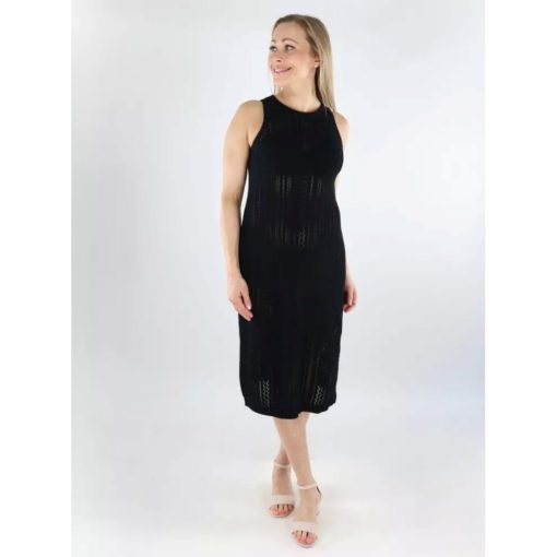 PIECES PCNUKA SL KNIT MIDI DRESS Musta