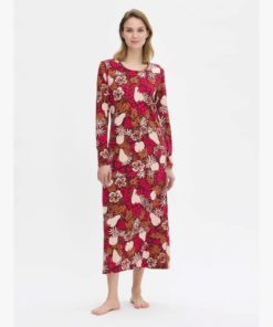 Alternative view of NANSO PITKÄ YÖPAITA JUHLA Tummanpunainen