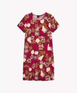 NANSO LYHYT YÖPAITA JUHLA Tummanpunainen