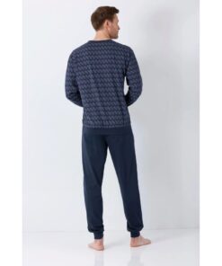 Alternative view of HAJO PYJAMA 1/1 Tummansininen