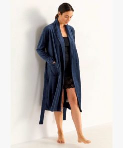 Alternative view of CB VELOUR AAMUTAKKI Tummansininen