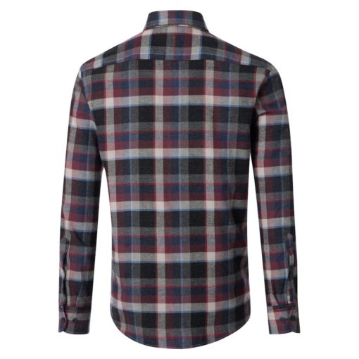 CASAMODA FLANELLIPAITA CASUAL FIT Tummanpunainen - Image 2