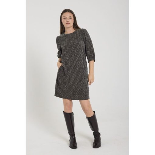 FREEQUENT FQMINA DRESS Harmaanmusta - Image 2