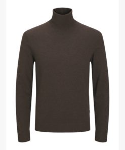 JACK&JONES JJEEMIL KNIT ROLL NECK Tummanruskea
