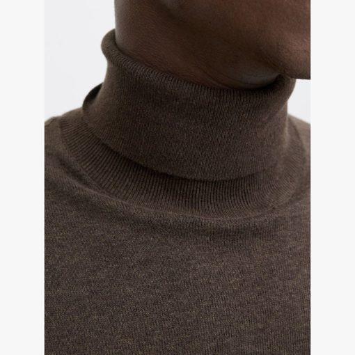 JACK&JONES JJEEMIL KNIT ROLL NECK Tummanruskea - Image 5