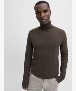 Alternative view of JACK&JONES JJEEMIL KNIT ROLL NECK Tummanruskea
