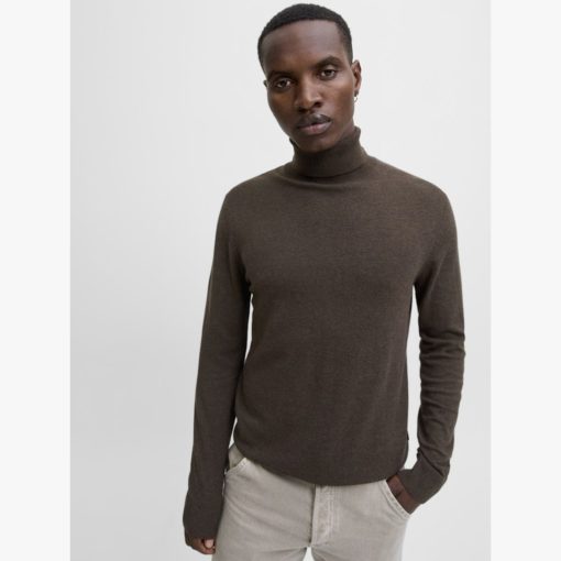 JACK&JONES JJEEMIL KNIT ROLL NECK Tummanruskea - Image 2