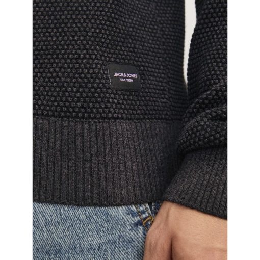 JACK%JONES JJEGLOBE KNIT CREW NECK Hiilenharmaa - Image 5
