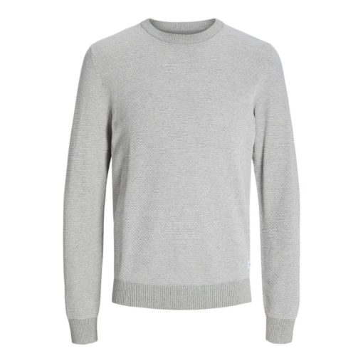 JACK&JONES JJEGLOBE KNIT CREW NECK Vaaleanharmaa