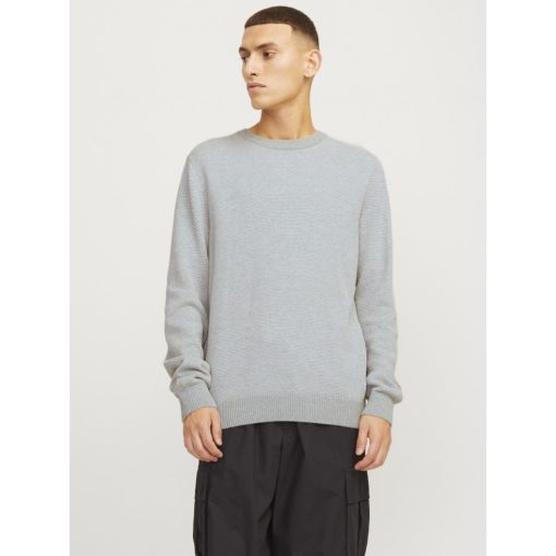 JACK&JONES JJEGLOBE KNIT CREW NECK Vaaleanharmaa - Image 2