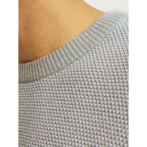 JACK&JONES JJEGLOBE KNIT CREW NECK Vaaleanharmaa - Image 7
