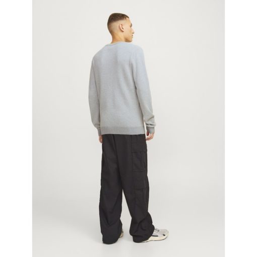 JACK&JONES JJEGLOBE KNIT CREW NECK Vaaleanharmaa - Image 5