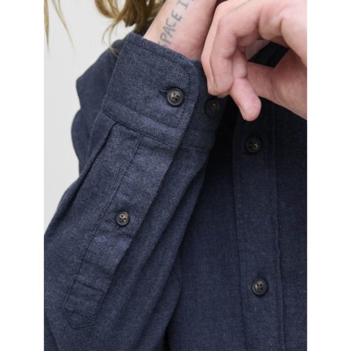 JACK&JONES JJECLASSIC MELANGE SHIRT L/S Tummansininen - Image 6