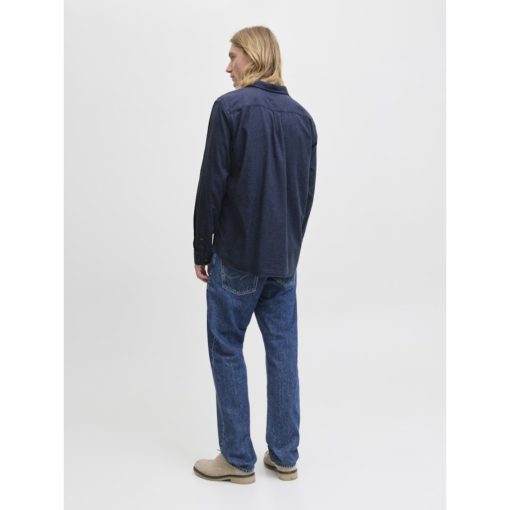 JACK&JONES JJECLASSIC MELANGE SHIRT L/S Tummansininen - Image 3