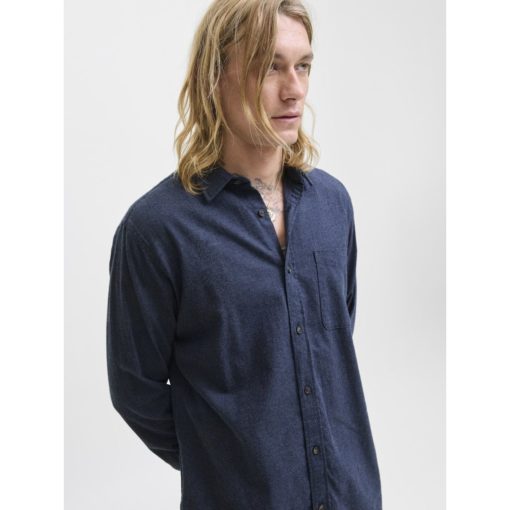 JACK&JONES JJECLASSIC MELANGE SHIRT L/S Tummansininen - Image 4