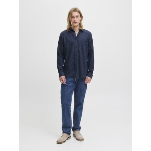 JACK&JONES JJECLASSIC MELANGE SHIRT L/S Tummansininen - Image 2