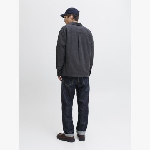 JACK&JONES JJEPERFECT MELANGE OVERSHIRT LS Hiilenharmaa - Image 4