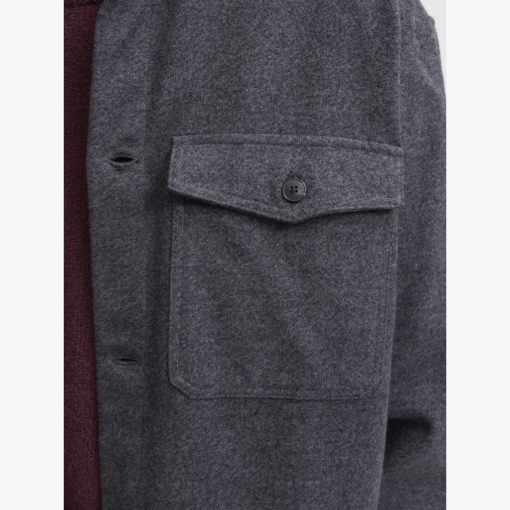JACK&JONES JJEPERFECT MELANGE OVERSHIRT LS Hiilenharmaa - Image 5