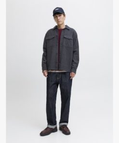 Alternative view of JACK&JONES JJEPERFECT MELANGE OVERSHIRT LS Hiilenharmaa