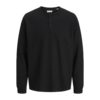 JACK&JONES JJEDOVER HENLEY LS TEE Musta