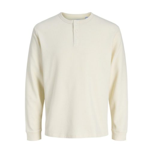 JACK&JONES JJEDOVER HENLEY LS TEE Luonnonvalkoinen