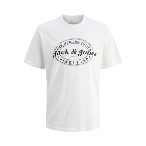 JACK&JONES JJEDOWER PRINT TEE SS CREW NECK Luonnonvalkoinen