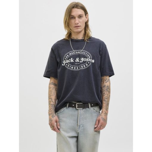 JACK&JONES JJEDOWER PRINT TEE SS CREW NECK Hiilenharmaa - Image 2