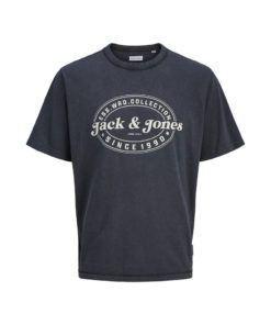 JACK&JONES JJEDOWER PRINT TEE SS CREW NECK Hiilenharmaa