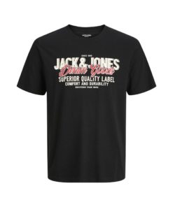 JACK&JONES JJELOGO TEE SS O-NECK Musta