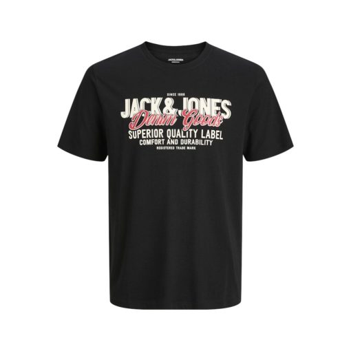 JACK&JONES JJELOGO TEE SS O-NECK Musta