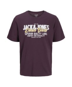 JACK&JONES JJELOGO TEE SS O-NECK Tumma luumu
