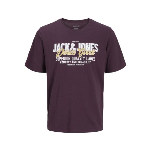 JACK&JONES JJELOGO TEE SS O-NECK Tumma luumu