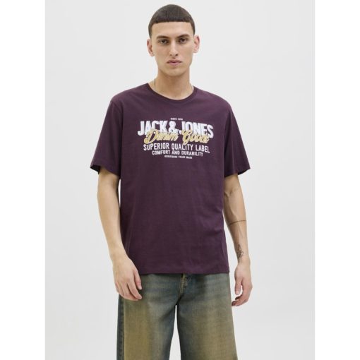 JACK&JONES JJELOGO TEE SS O-NECK Tumma luumu - Image 6