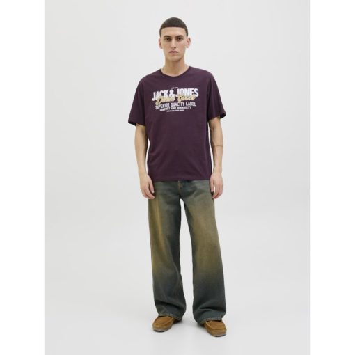 JACK&JONES JJELOGO TEE SS O-NECK Tumma luumu - Image 4