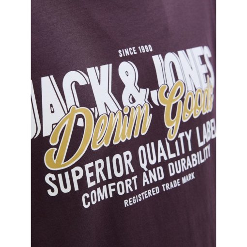 JACK&JONES JJELOGO TEE SS O-NECK Tumma luumu - Image 2
