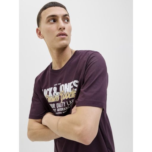 JACK&JONES JJELOGO TEE SS O-NECK Tumma luumu - Image 7