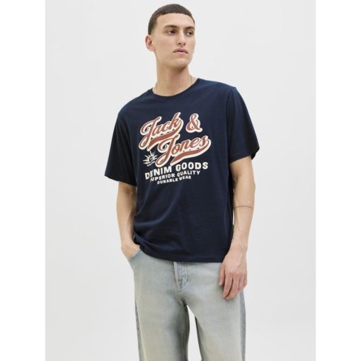 JACK&JONES JJELOGO TEE SS O-NECK Tummansininen - Image 6
