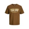 JACK&JONES JJELOGO TEE SS O-NECK Ruskea