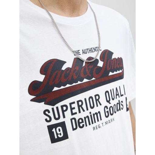JACK&JONES JJELOGO TEE SS O-NECK Valkoinen - Image 3