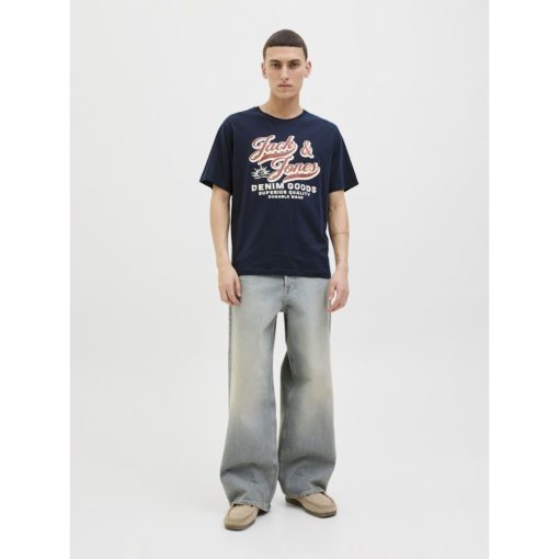 JACK&JONES JJELOGO TEE SS O-NECK Tummansininen - Image 3