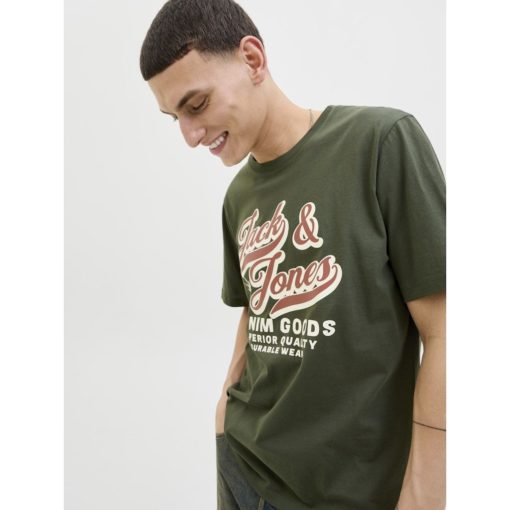 JACK&JONES JJELOGO TEE SS O-NECK Havunvihreä - Image 3