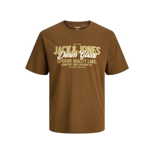 JACK&JONES JJELOGO TEE SS O-NECK Ruskea