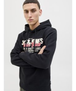 Alternative view of JACK&JONES JJELOGO SWEAT HOOD Musta