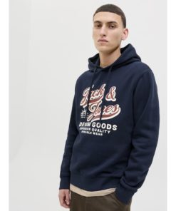 Alternative view of JACK&JONES JJELOGO SWEAT HOOD Tummansininen