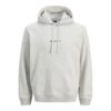 JACK&JONES JORNORREBRO EMB SWEAT HOOD Vaaleanharmaa